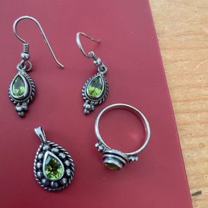 Earrings, Pendant and Ring Set